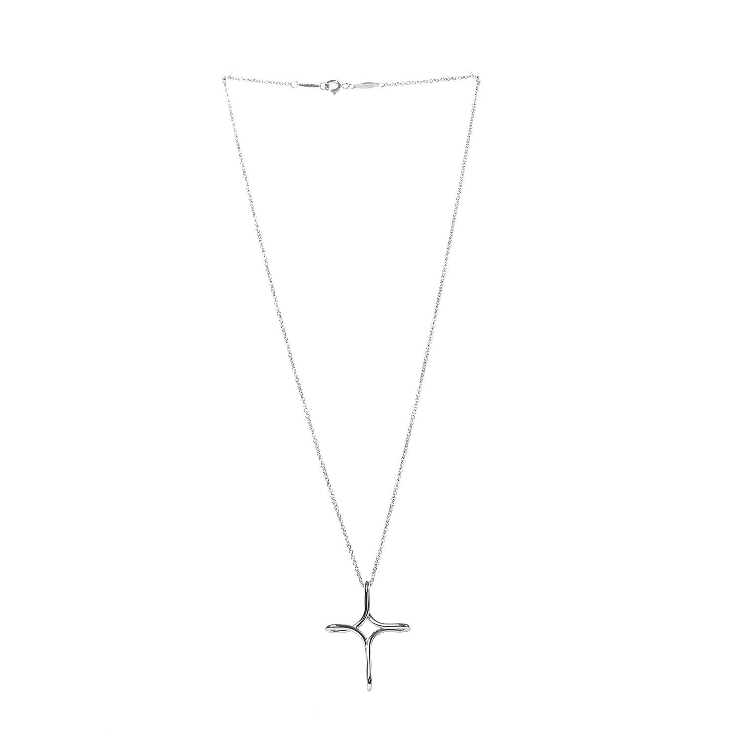 Sterling Silver Elsa Peretti Infinity Cross Pendant Necklace