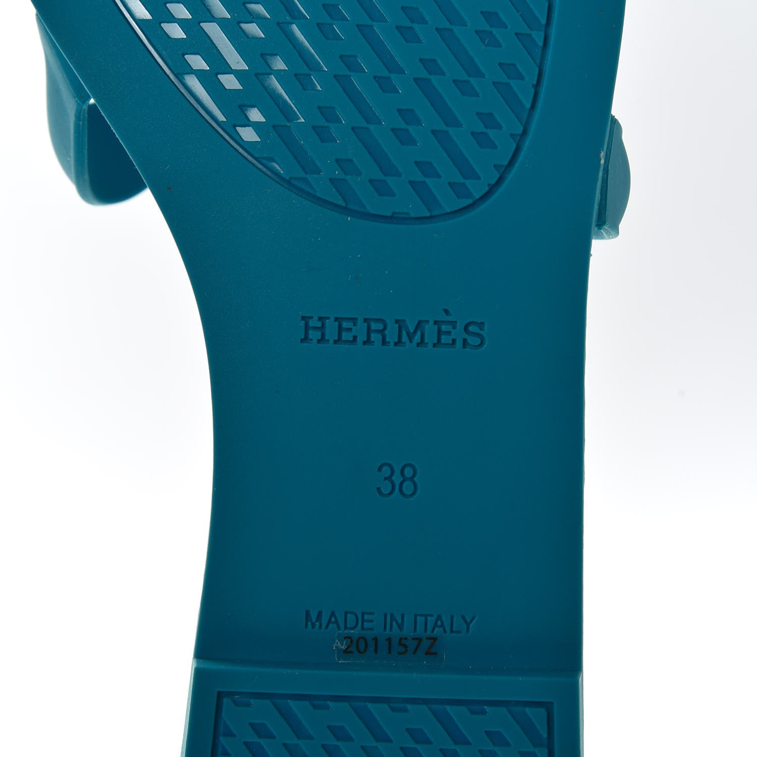 Hermes Rubber Aloha Sandals 38 Bleu Vif 8 of 9