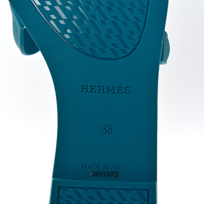Hermes Rubber Aloha Sandals 38 Bleu Vif 8 of 9