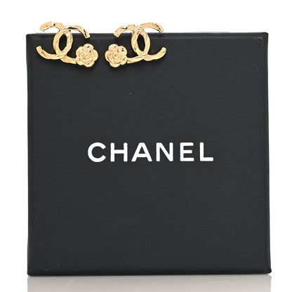 Chanel Metal Camellia CC Earrings Gold 5 of 5