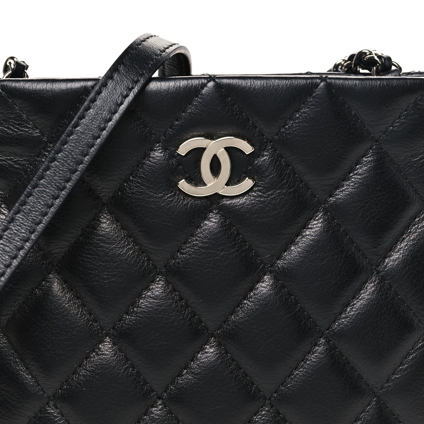 Lambskin Quilted Uniform Crossbody Bag Black