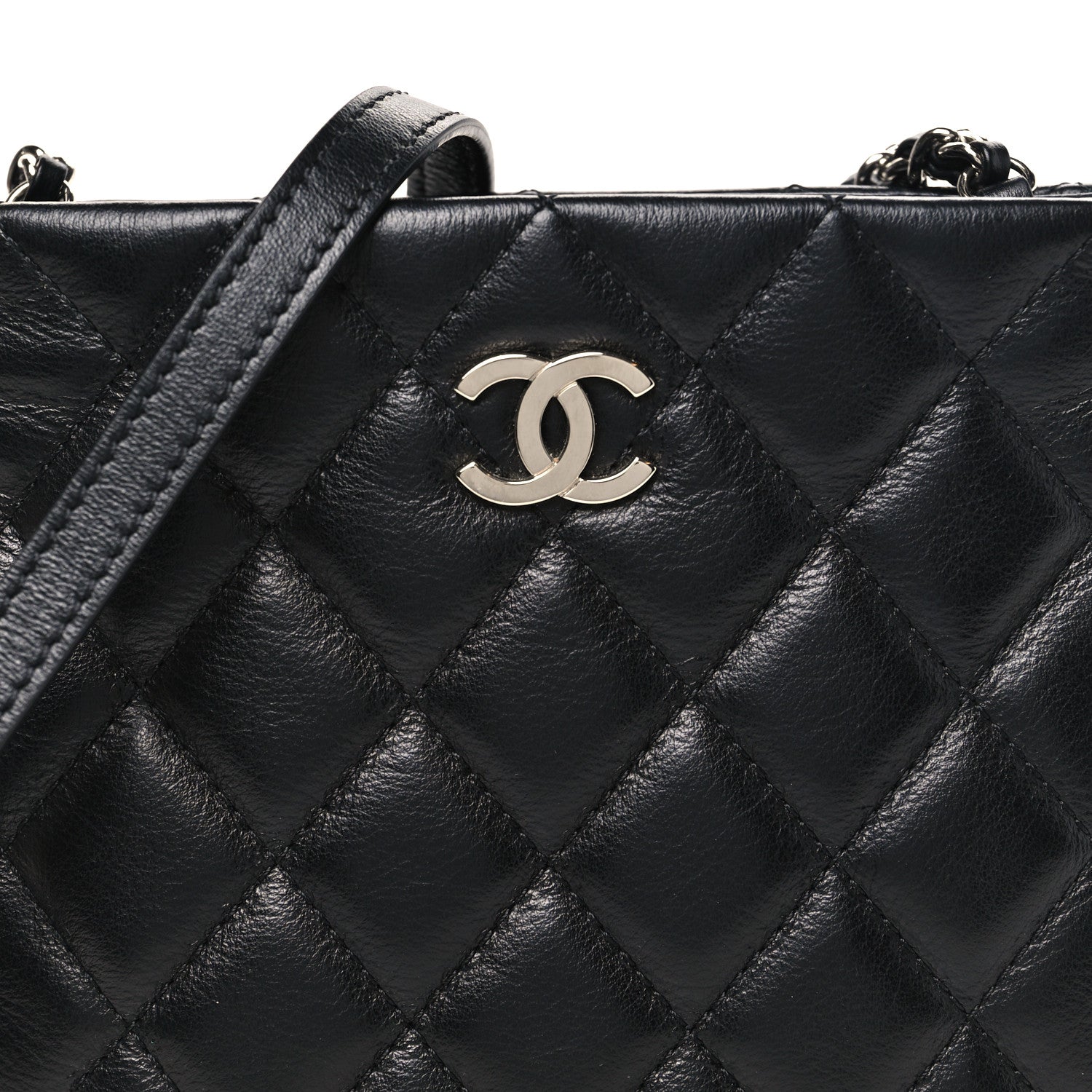 Chanel Lambskin Quilted Uniform Crossbody Bag Black 8 of 12