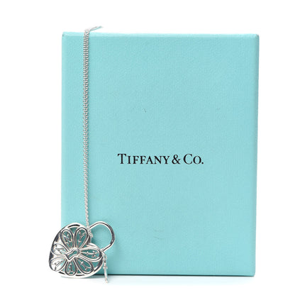 Tiffany Sterling Silver Filigree Heart Key Pendant Necklace 6 of 6
