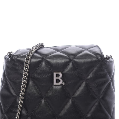 Balenciaga Calfskin Quilted Touch B Square Shoulder Bag Black 9 of 11