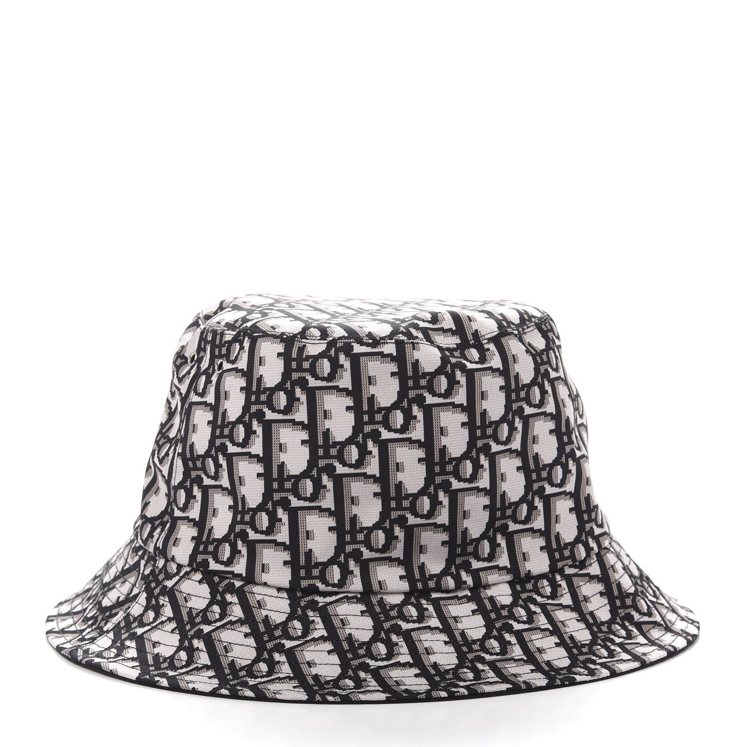 Christian Dior Polyester Cotton Oblique Teddy-D Brim Bucket Hat 58 Black 4 of 12