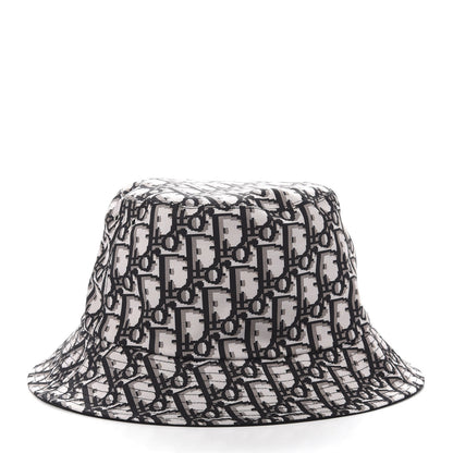 Christian Dior Polyester Cotton Oblique Teddy-D Brim Bucket Hat 58 Black 4 of 12