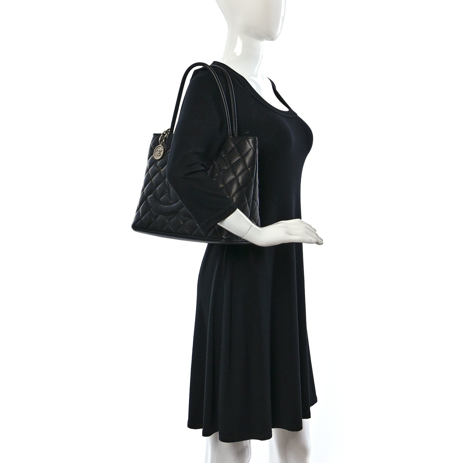 Chanel Caviar Quilted Medallion Tote Black 2 of 11