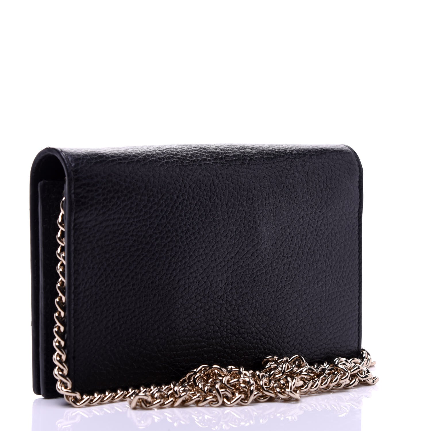 Gucci Dollar Calfskin Medium Betty Chain Wallet Black 3 of 10
