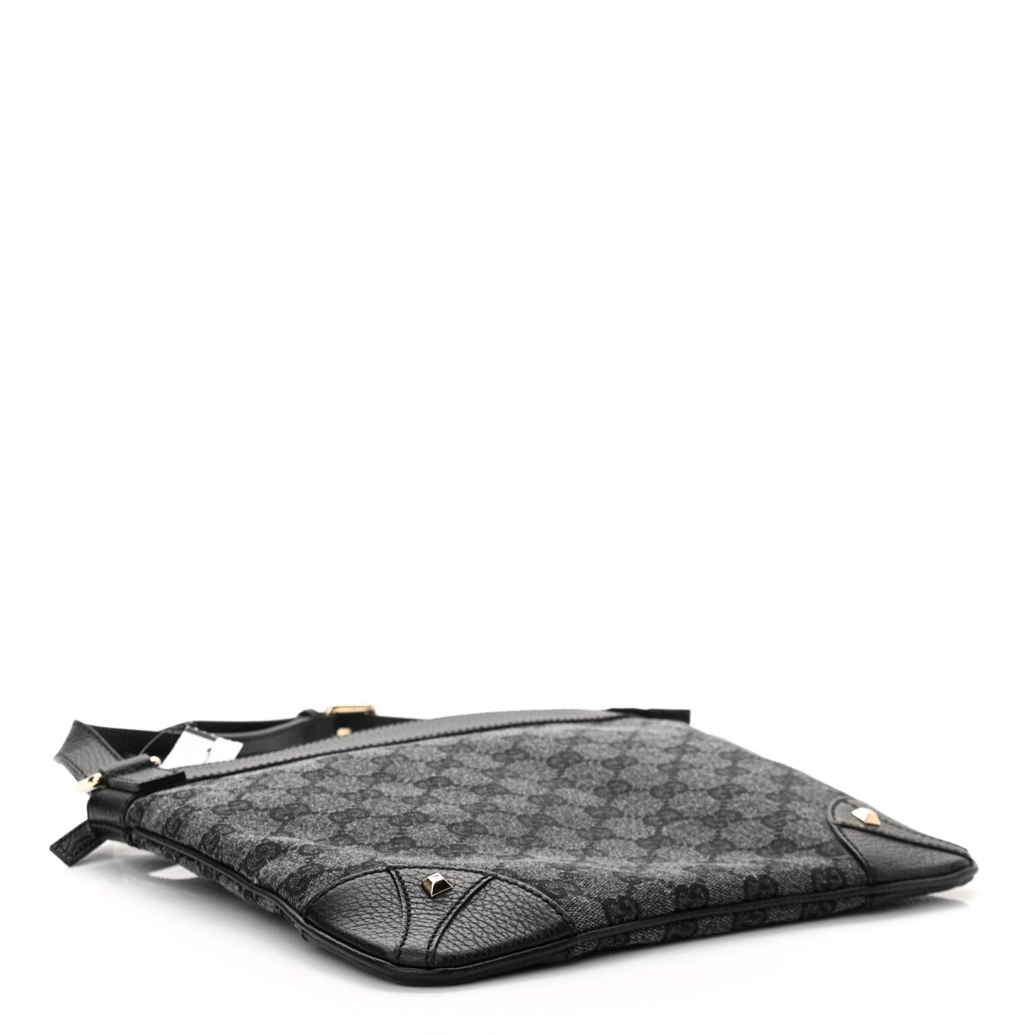 Gucci Monogram Flat Messenger Bag Black 4 of 10