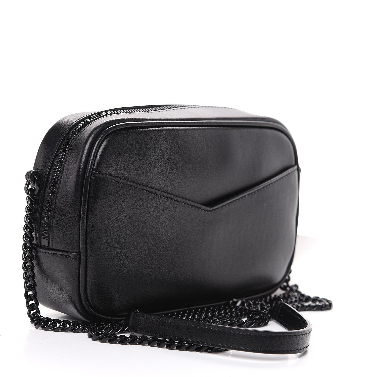 Saint Laurent Calfskin Tiger Burnout Monogram Lou Camera Bag Black 2 of 10