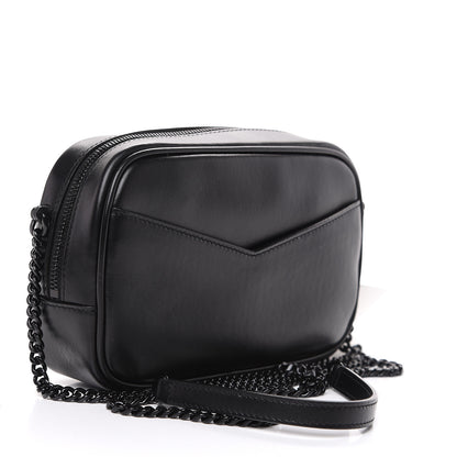 Saint Laurent Calfskin Tiger Burnout Monogram Lou Camera Bag Black 2 of 10