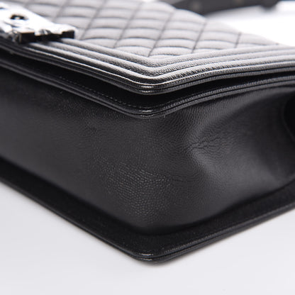 Chanel Caviar Quilted Medium Boy Flap So Black 9 of 10