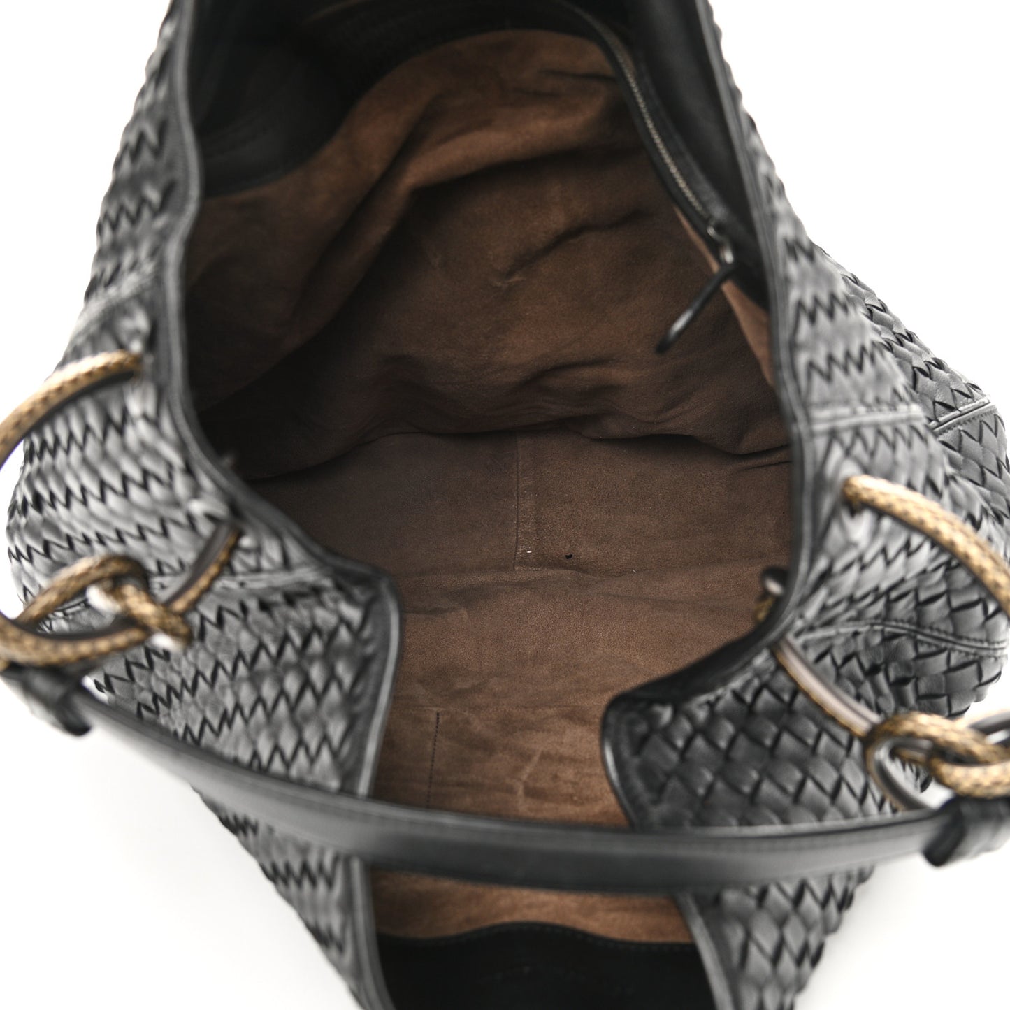 Nappa Intrecciato Medium Loop Black