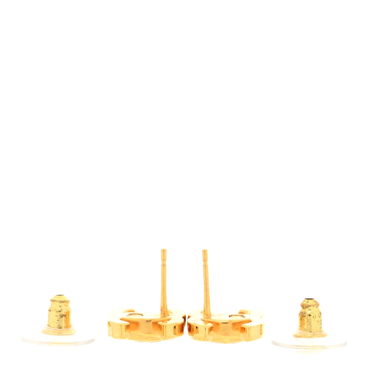 Chanel Metal Crystal CC Marquise Earrings Gold 3 of 4