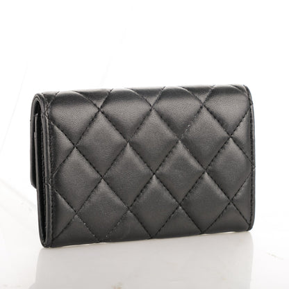 Chanel Lambskin Quilted Flap Card Holder Black 3 of 8