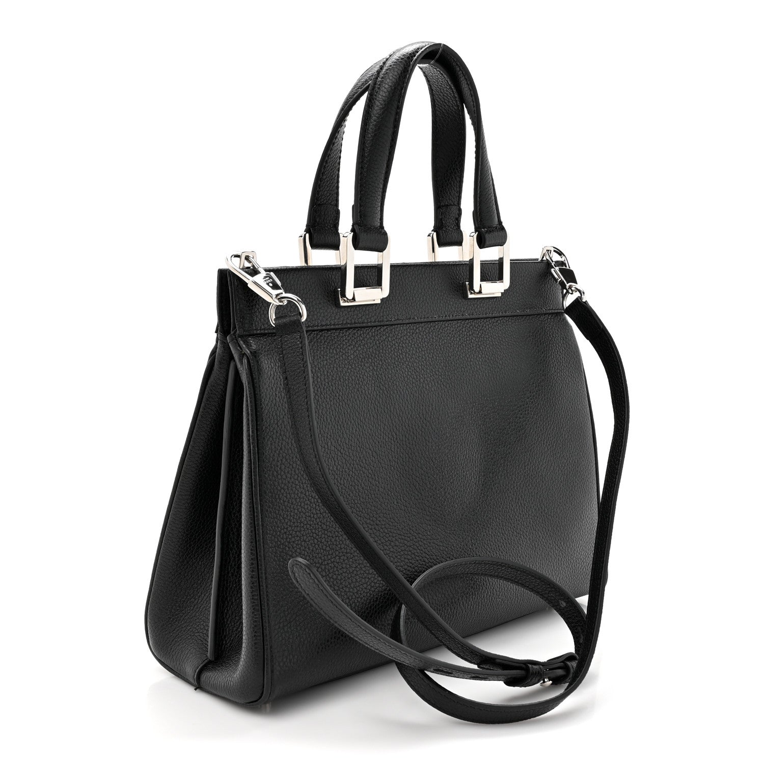 Gucci Grainy Calfskin Small Zumi Top Handle Bag Black 3 of 11
