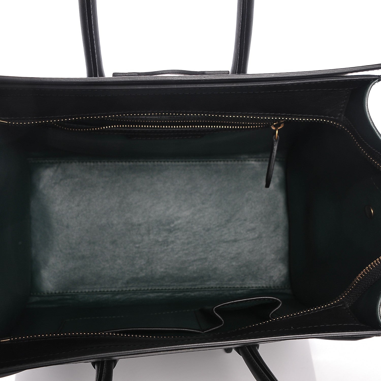 Celine Satin Calfskin Mini Bi-Color Luggage Bottle Green Black 5 of 7