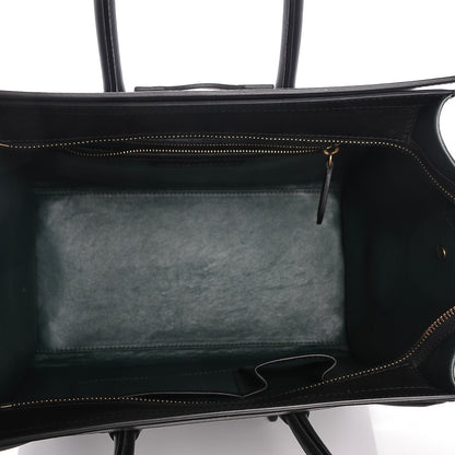 Celine Satin Calfskin Mini Bi-Color Luggage Bottle Green Black 5 of 7