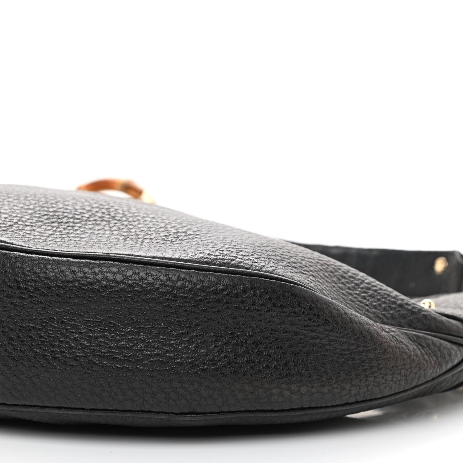 Gucci Pebbled Calfskin Web Bamboo Ring Hobo Black 8 of 13