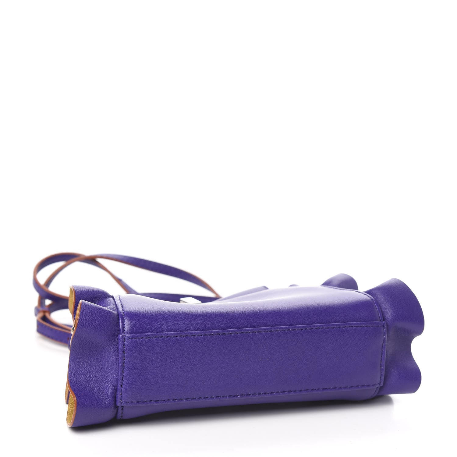 Fendi Shiny Nappa Waves Bi-Color Micro Peekaboo Iconic Satchel Purple Amber 4 of 11