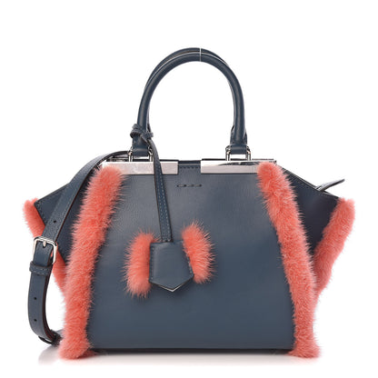 Fendi Vitello Dolce Mink Fur Mini Mini 3jours Tote Blue 1 of 11