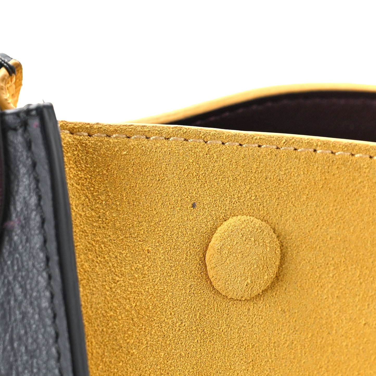 Smooth Calfskin Suede Medium Tri-Color Trapeze Mustard