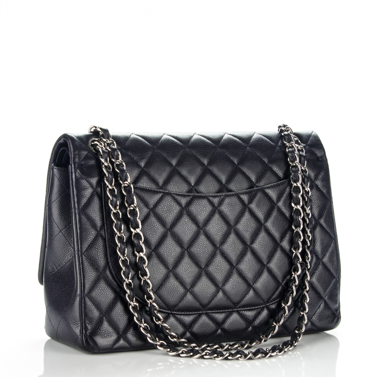 Chanel Caviar Quilted Maxi Double Flap Navy Blue 3 of 8