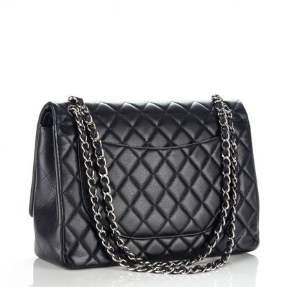 Chanel Caviar Quilted Maxi Double Flap Navy Blue 3 of 8