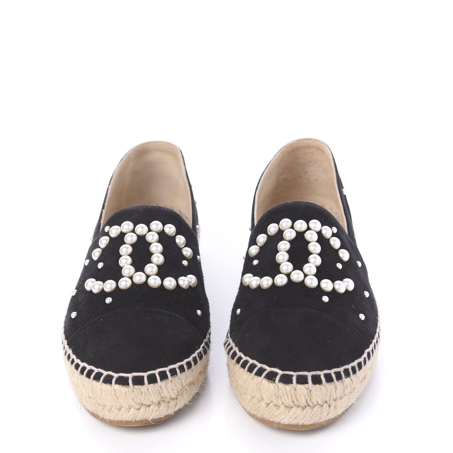 Chanel Suede Pearl CC Espadrilles 39 Black 2 of 9