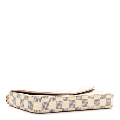 Louis Vuitton Damier Azur Pochette Felicie Chain Wallet Rose Ballerine 5 of 11