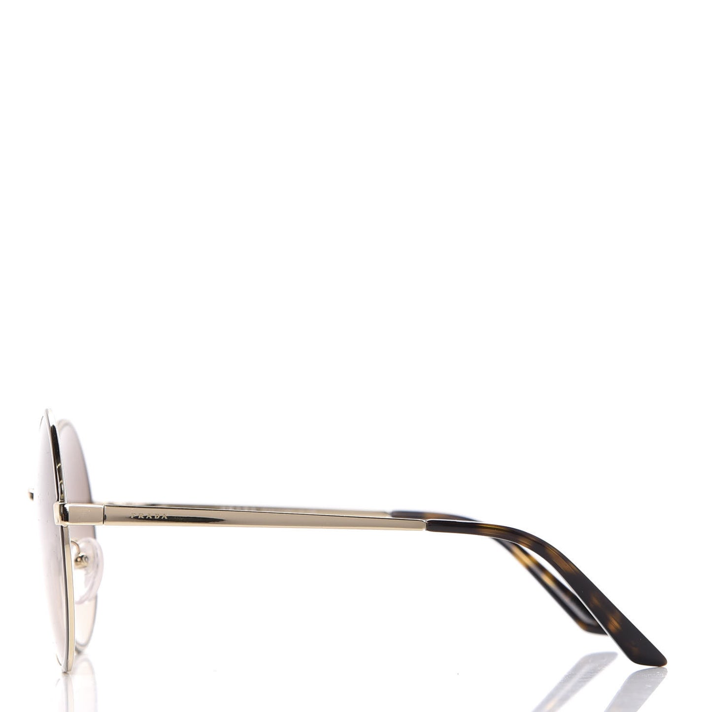 Metal Enamel Oversized Round Sunglasses SPR59X Tortoise Gold