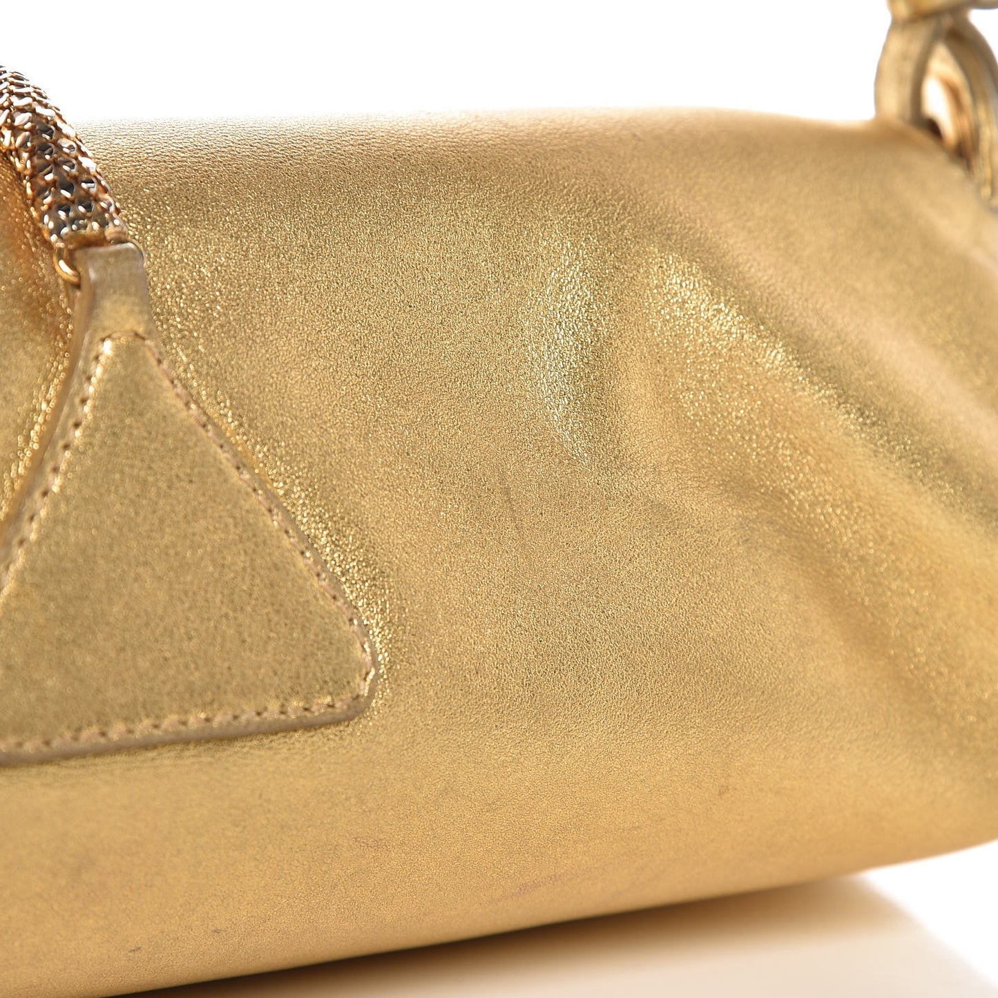 Metallic Lambskin Tulita Evening Bag Gold