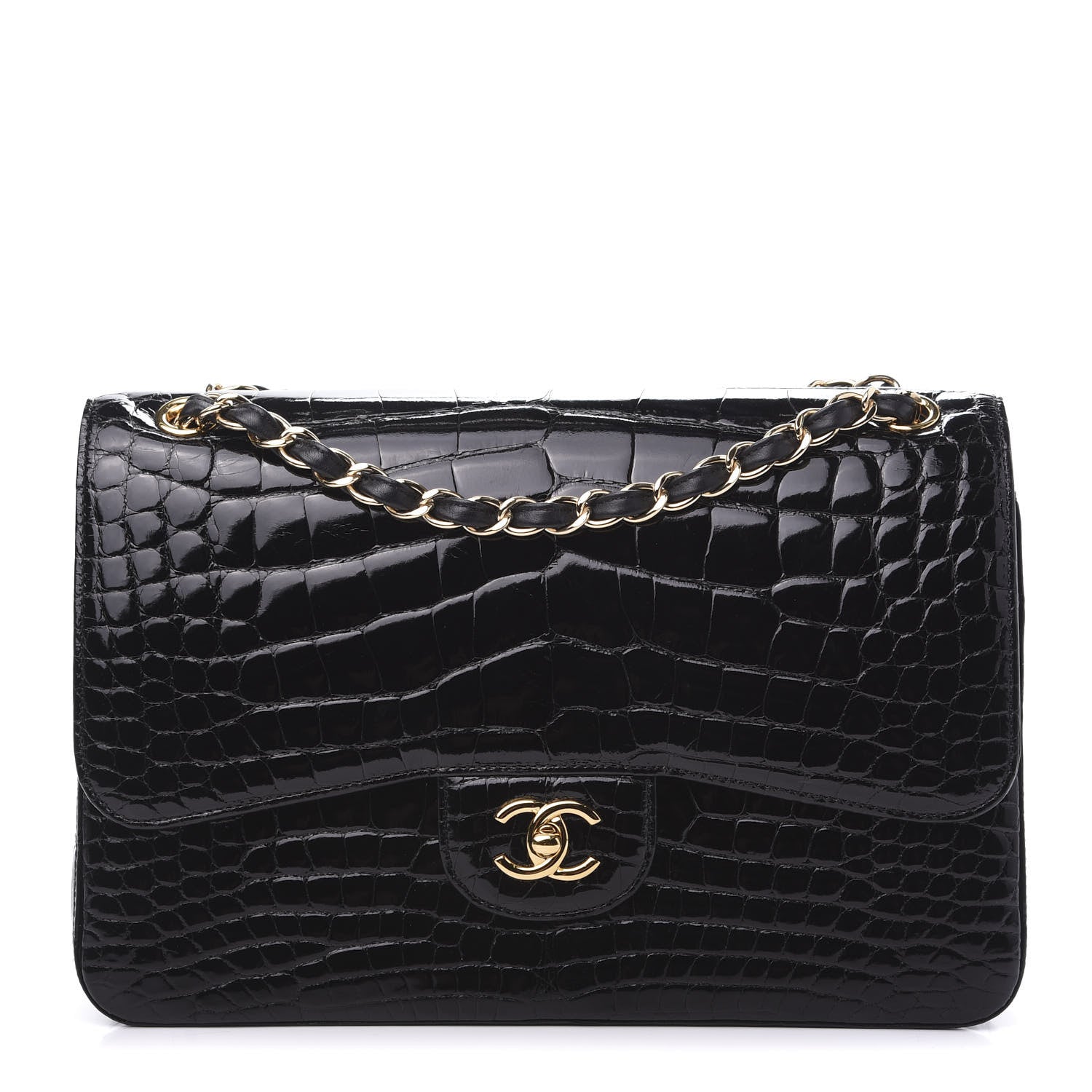 Chanel Alligator Jumbo Double Flap Black 1 of 13