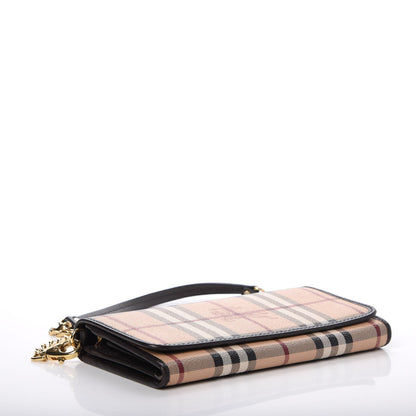 Burberry Haymarket Check Wallet With Chain Chocolate 4 of 9