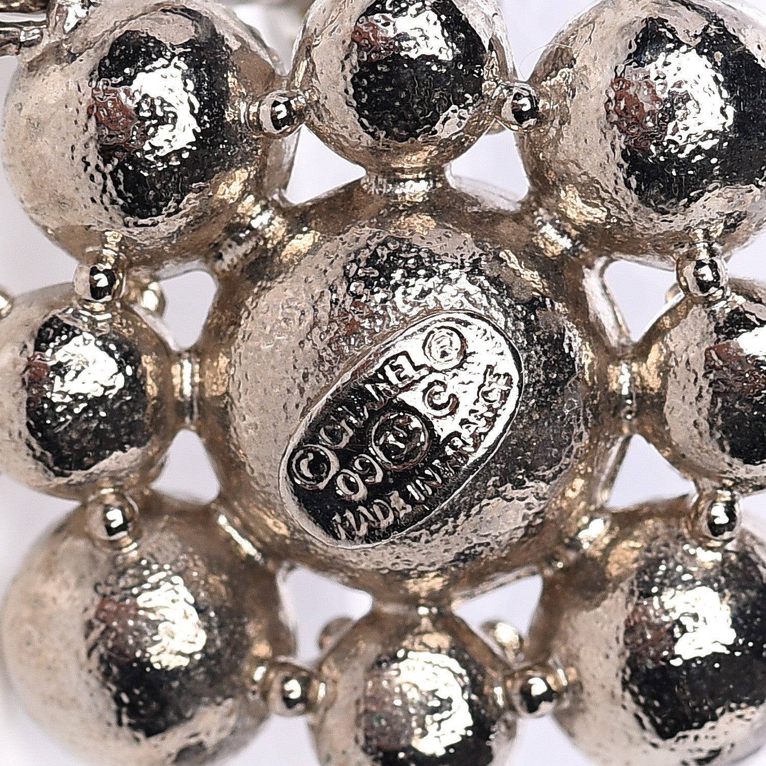 Chanel Crystal CC Dangle Earrings Silver 3 of 3