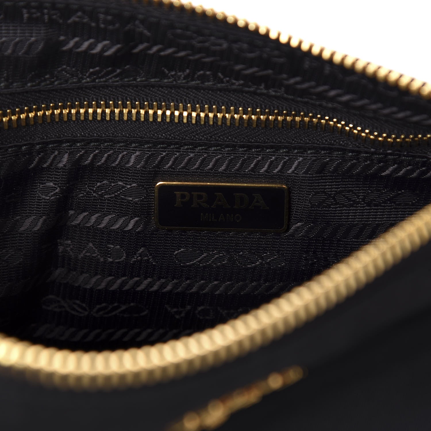 Prada Tessuto Nylon Saffiano Wristlet Black 7 of 9
