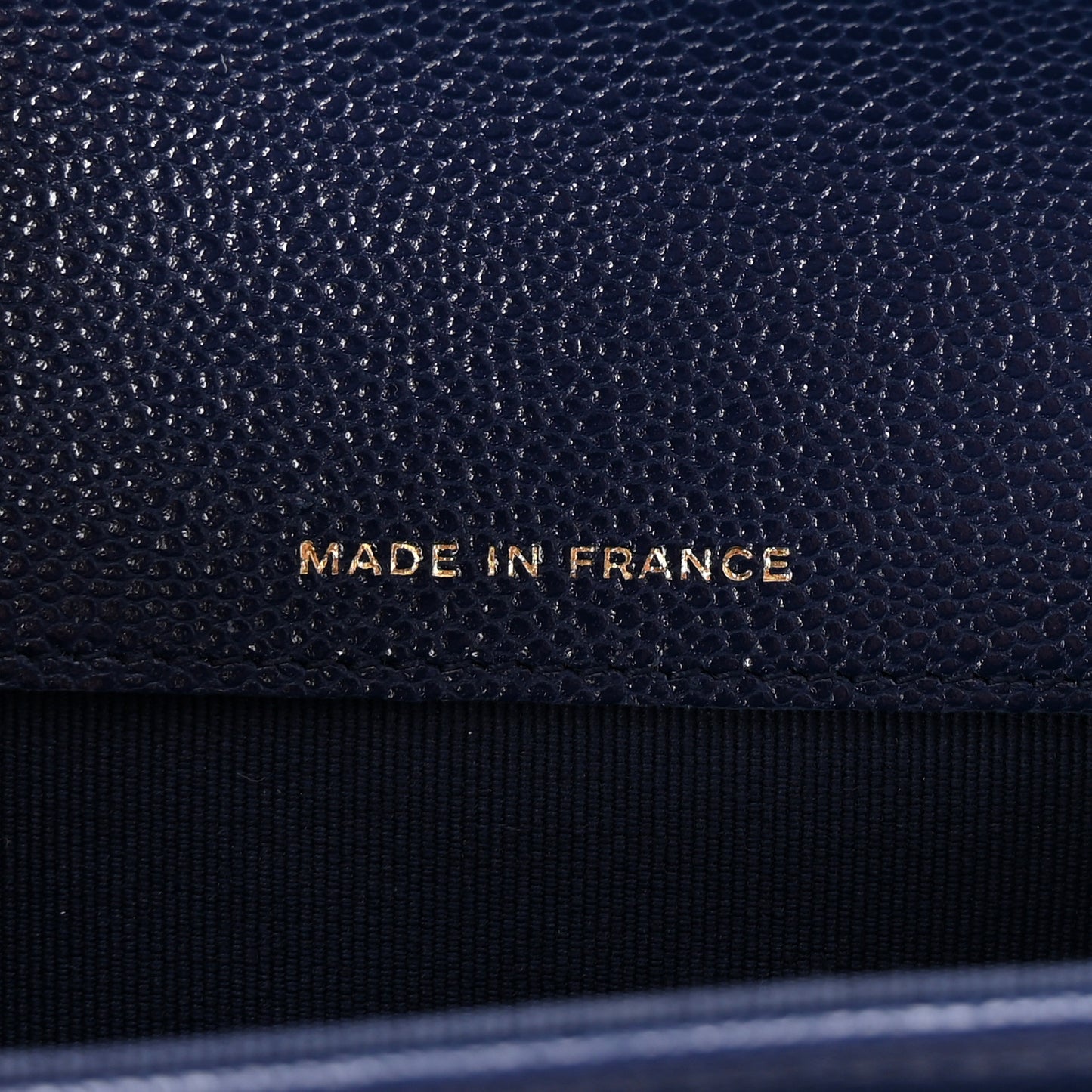 Caviar Quilted Flap Card Holder Wallet Navy Blue