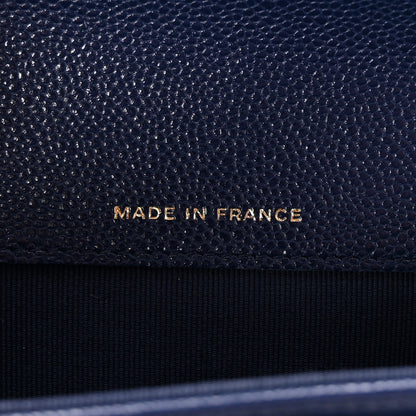 Chanel Caviar Quilted Flap Card Holder Wallet Navy Blue 7 of 9