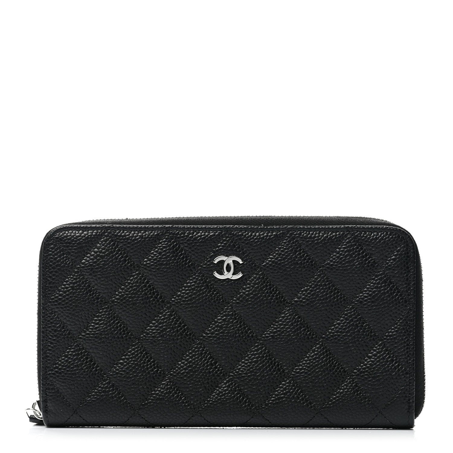 Chanel Caviar Quilted Large Gusset Zip Around Wallet Black 1 of 9