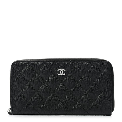 Chanel Caviar Quilted Large Gusset Zip Around Wallet Black 1 of 9