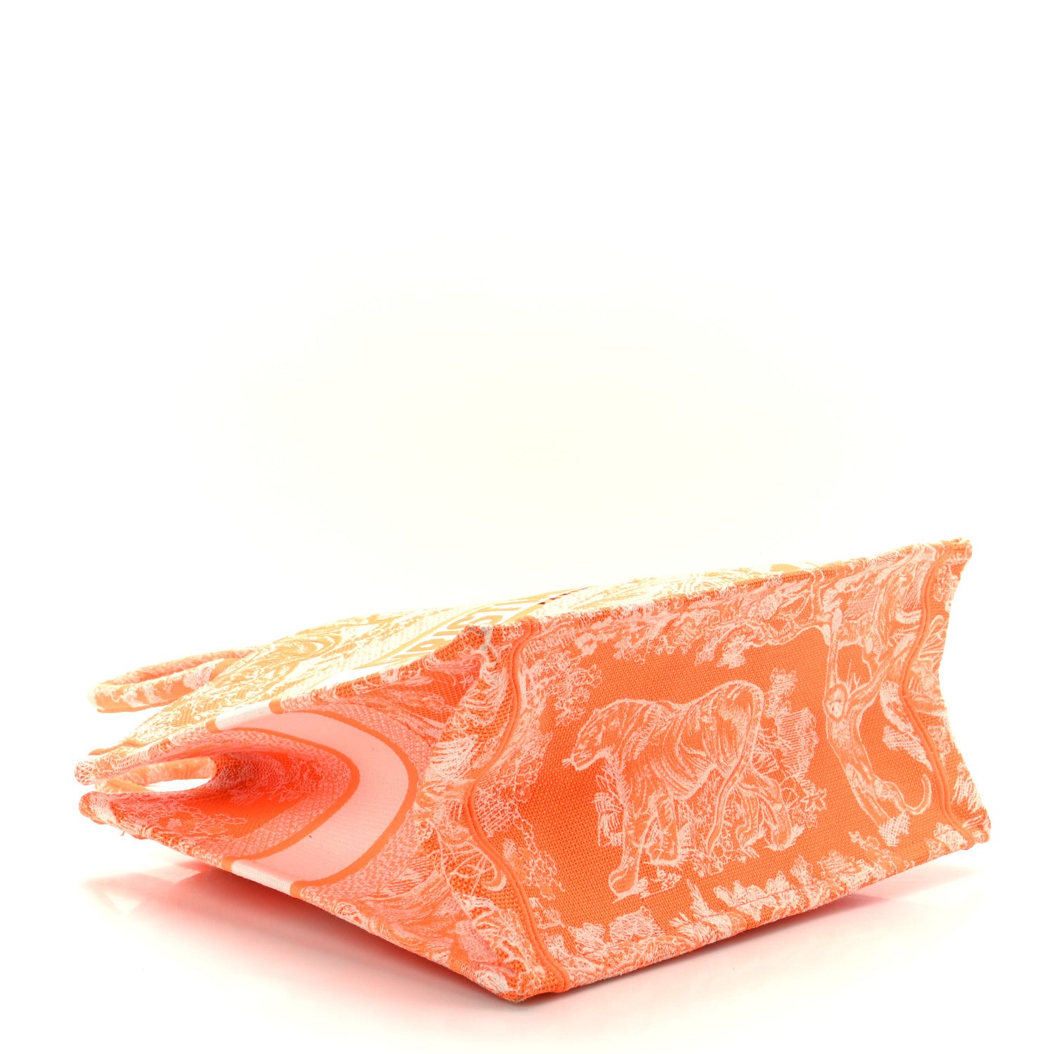 Christian Dior Canvas Embroidered Medium Dioriviera Toile De Jouy Book Tote Orange 4 of 10