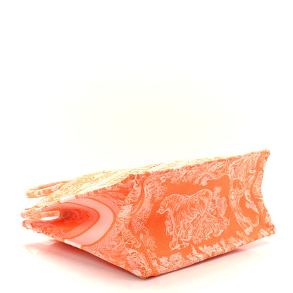 Christian Dior Canvas Embroidered Medium Dioriviera Toile De Jouy Book Tote Orange 4 of 10