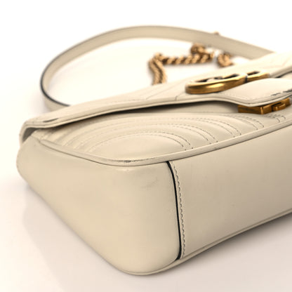 Gucci Calfskin Matelasse Small GG Marmont Shoulder Bag White 8 of 13