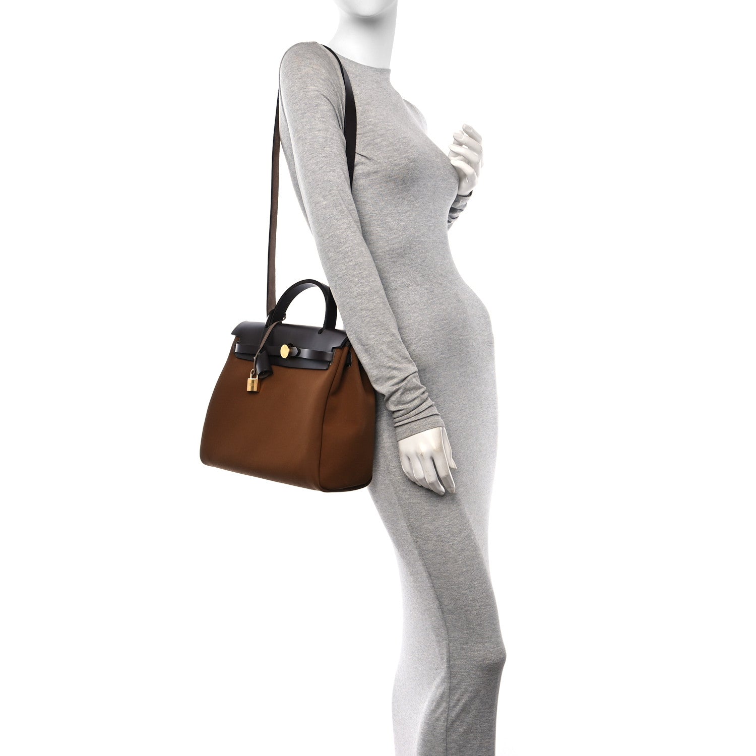 Hermes Toile Officier Vache Hunter Herbag Zip Retourne 31 PM Alezan Bleu Outremer Ebene 2 of 11