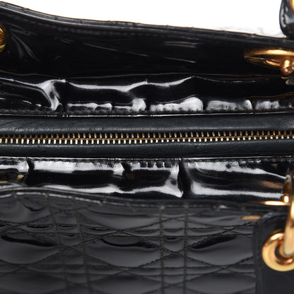 Christian Dior Patent Cannage Large Lady Dior Black 13 of 16