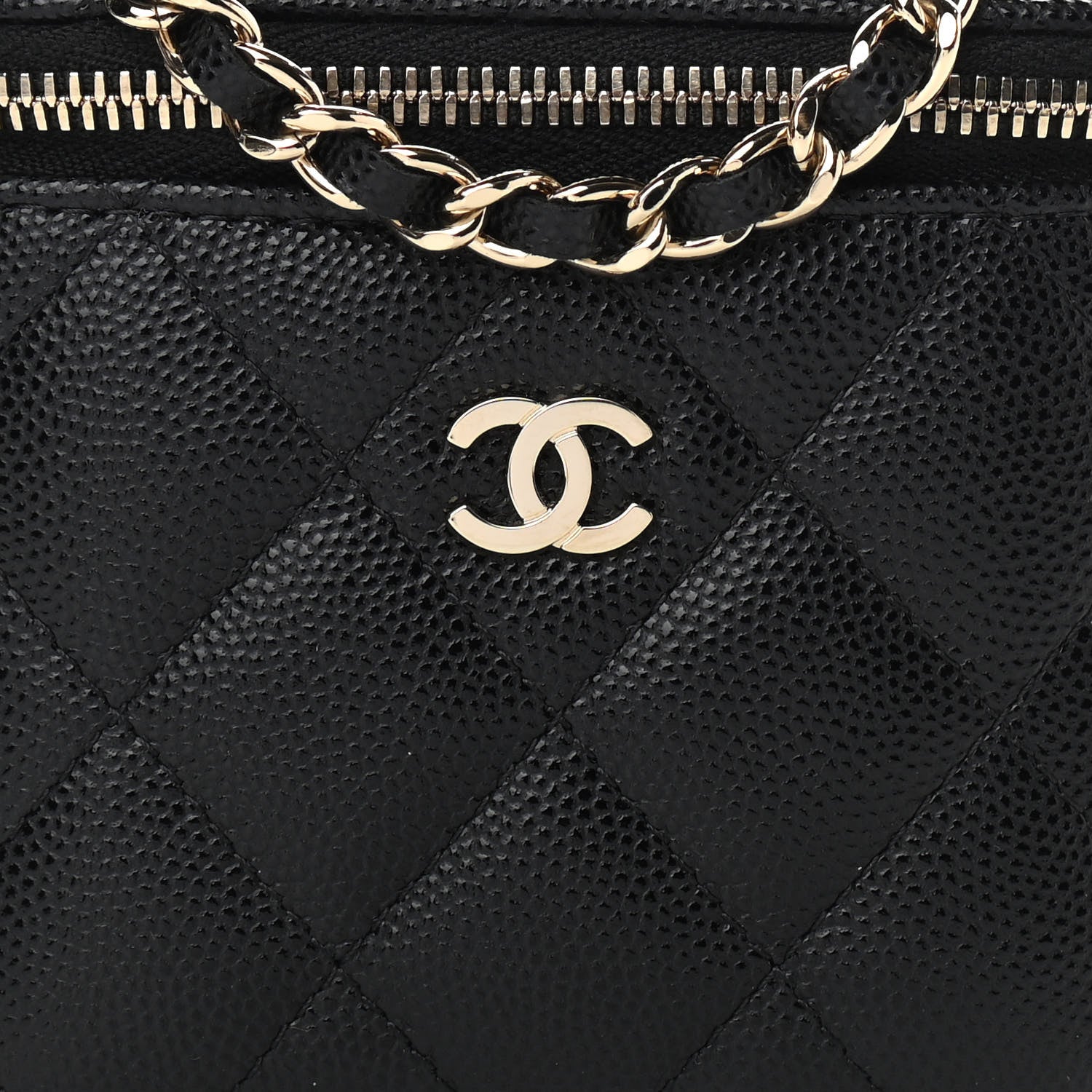 Chanel Caviar Quilted Mini Vanity Case With Chain Black 8 of 11