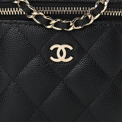 Chanel Caviar Quilted Mini Vanity Case With Chain Black 8 of 11