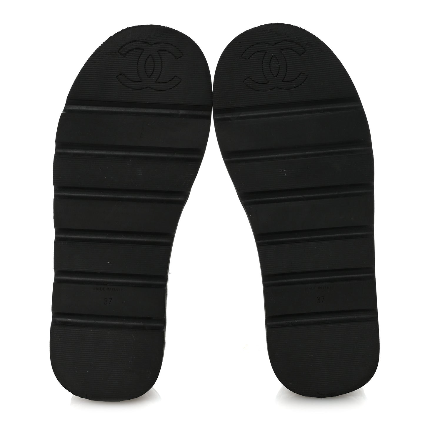 Lambskin Quilted Platform Sandals 37 Black