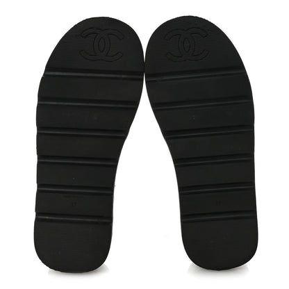 Chanel Lambskin Quilted Platform Sandals 37 Black 9 of 19