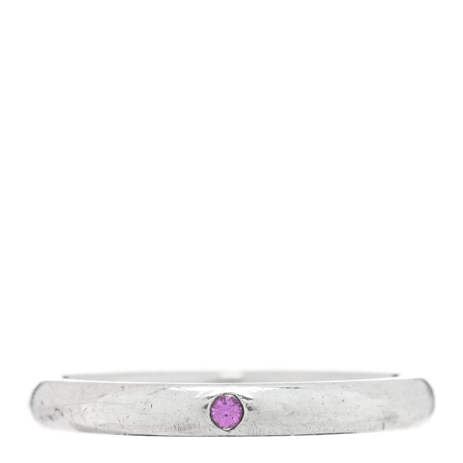 Tiffany Sterling Silver Pink Sapphire Elsa Peretti Band Ring 58 8.5 1 of 5